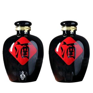 Jingdezhen ceramic wine jar factory 50kg 100kg paste wine word bubble wine black jar household sealed ceramic wine jar