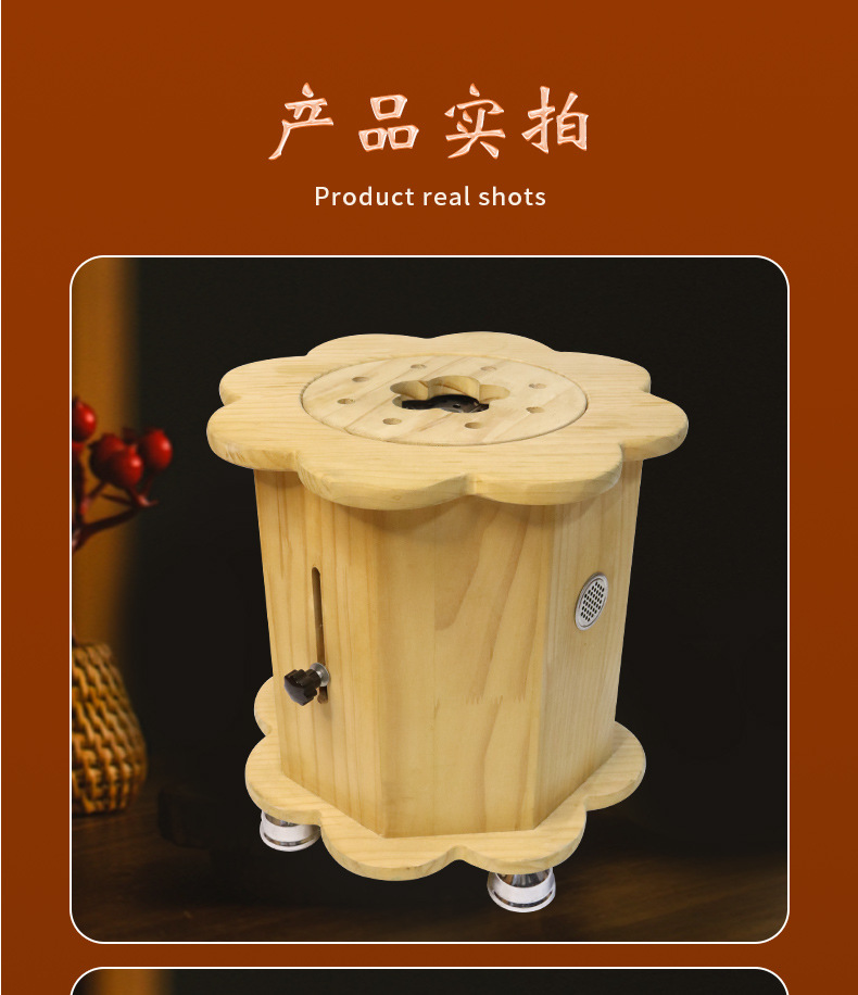 Wooden Moxa Sitting Stool Ai Jiu Chair Home Moxibustion Seat with 54 Moxa Cones in use