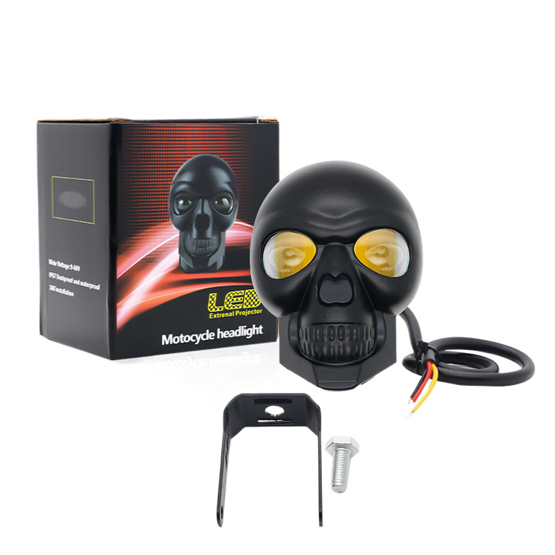 Motocicleta LED bicromático Spotlight Skull Spotlight Auto eléctrico Highlight Vehicle All-In - One Road Vehicle Revised Headlight