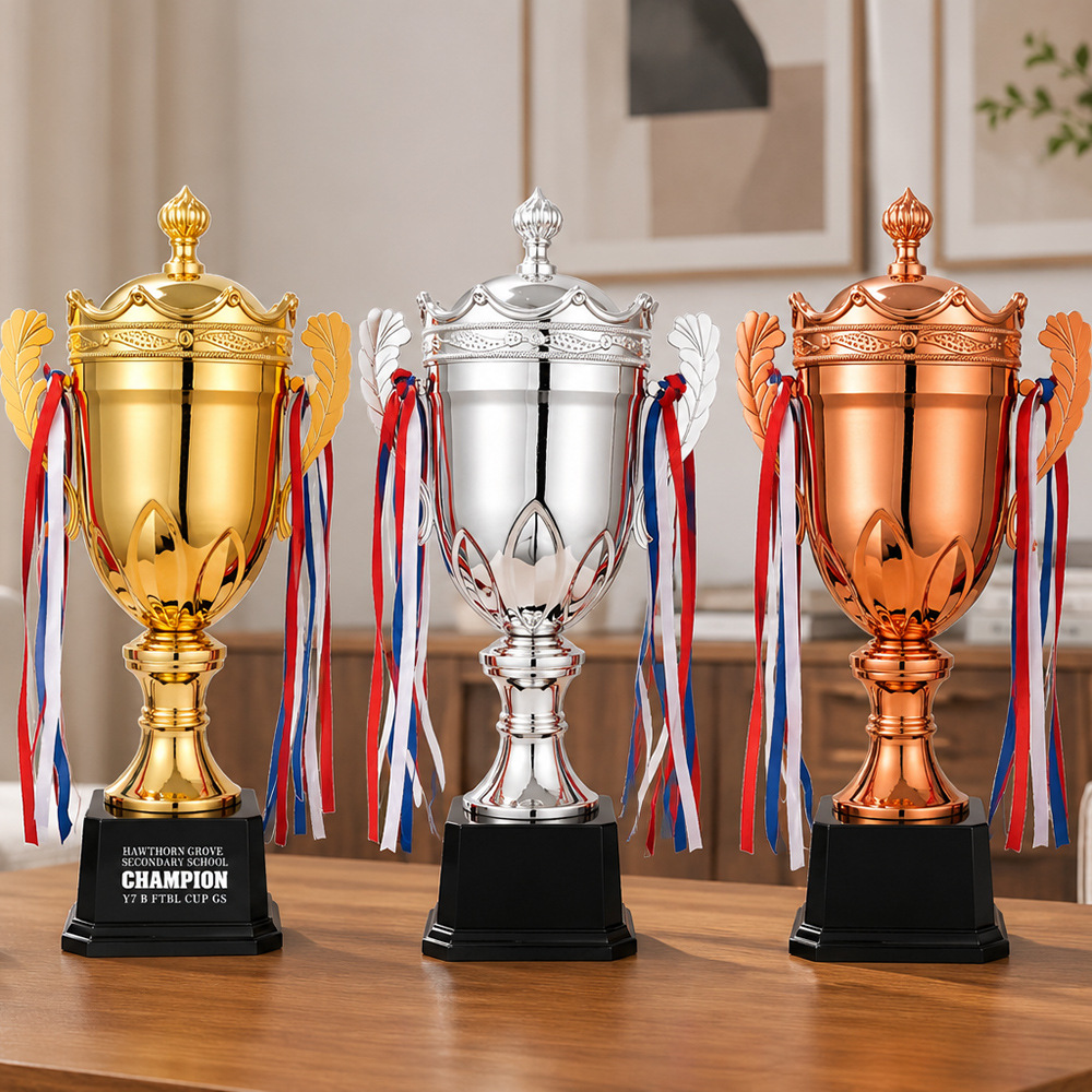 Fábrica directa trofeo de metal competitivo creativo trofeo de fútbol de eventos de fútbol de baloncesto