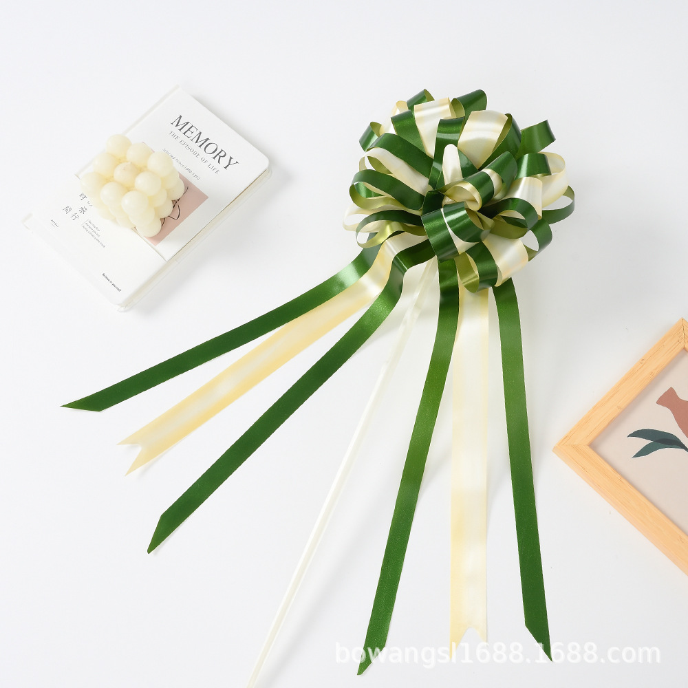 Flor tienda suministros gran perezoso tirar flor material de embalaje de dos colores arco flor bola boda coche mano tirar flor