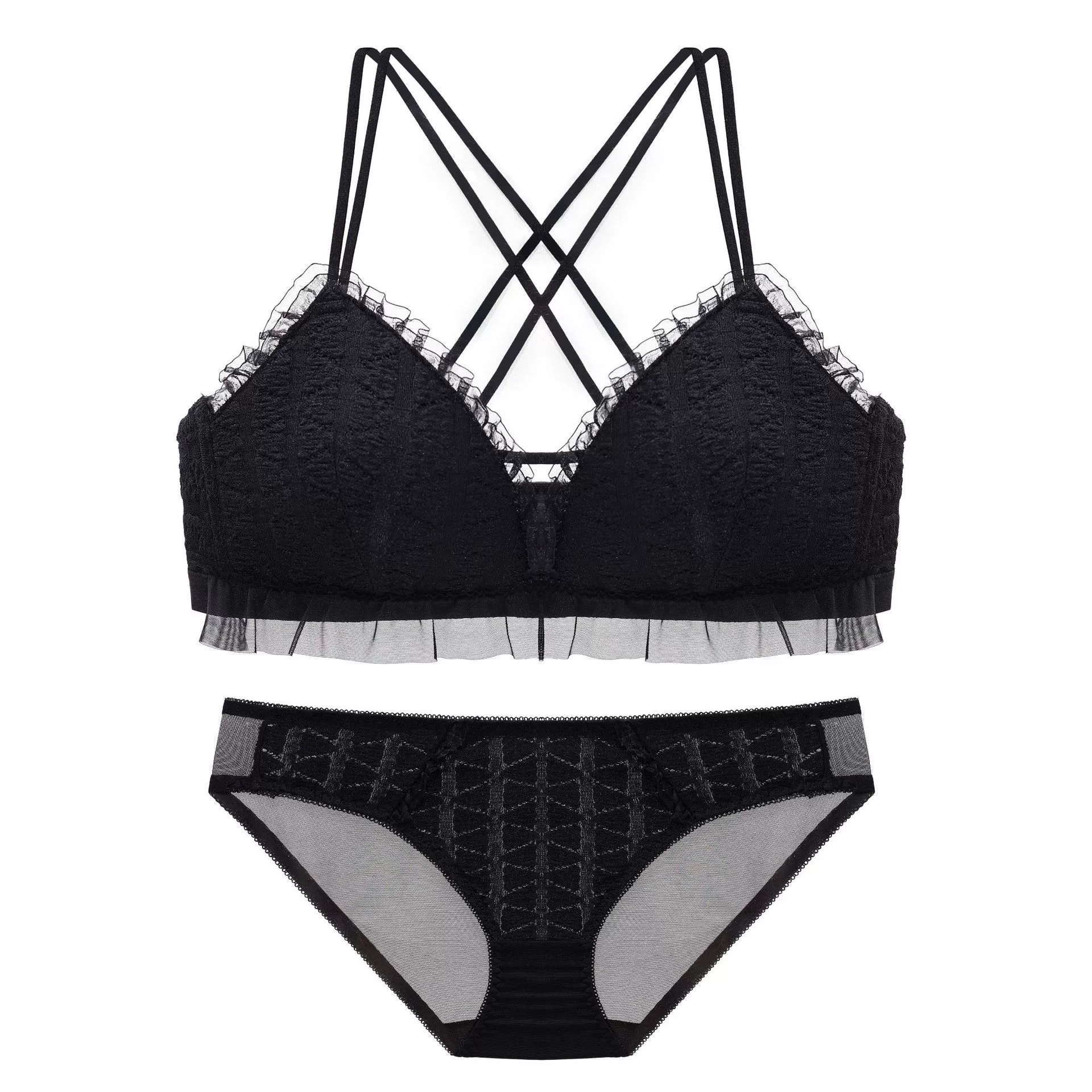 Бюстье/бюстье без шнуров lace Wireless Bralette (подростковая девушка), японский стиль с оборкой, размеры 32/70–38/85 AB