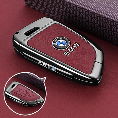 Car key bag Key Cover 325I/330Li New 7 - type-a-key-red-leather-single-shell