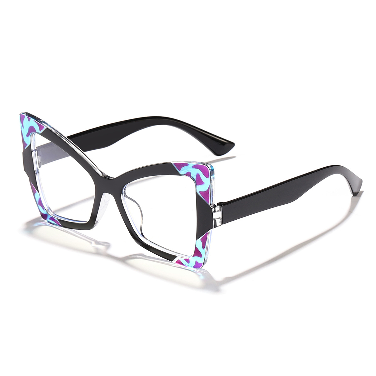 Nuevo crossover de alta gama dopamina ojo de gato montura de mariposa gafas anti-luz azul cara simple femenina pequeño espejo plano