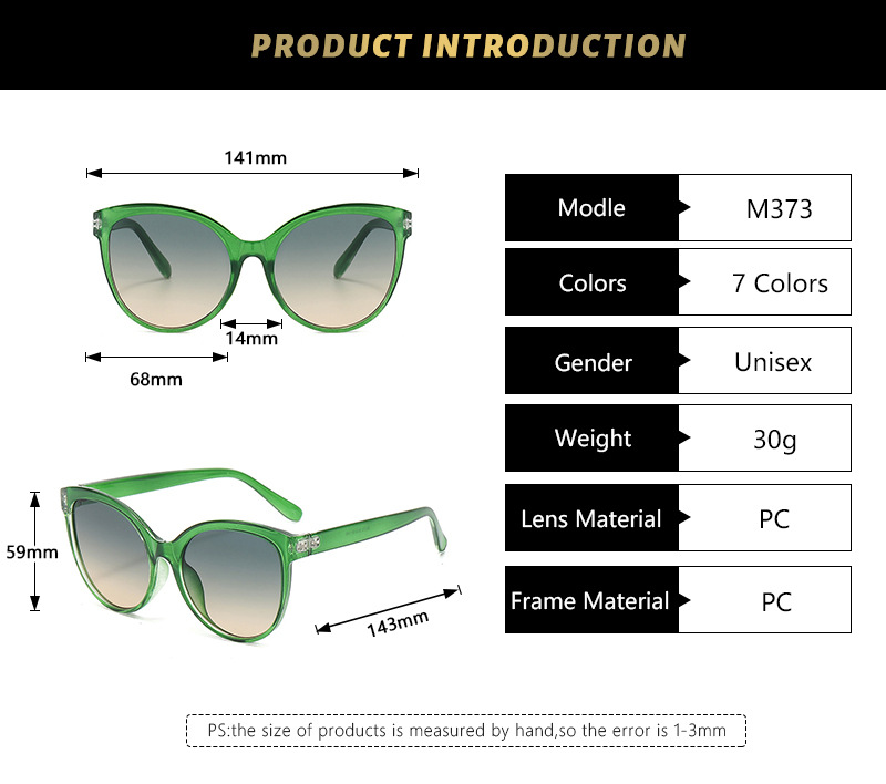 50g Weight Full Frame Glasses Structure Sunglasses Classification PC, UV400 Protection Lens Material Cat Eye Glasses Style Travel, Daily Occasion Color Block Pattern All Seasons Season Unisex Gender Casual Style Pink, Green Color Casual Color Block PC UV400 Protection Cat Eye Full Frame Women's Sunglasses 3