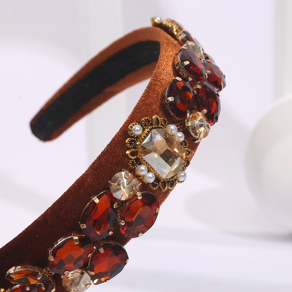 Geometric Pattern Simple Style Geometric Rhinestone Flowers Rhinestones Hair Band 1 Piece
