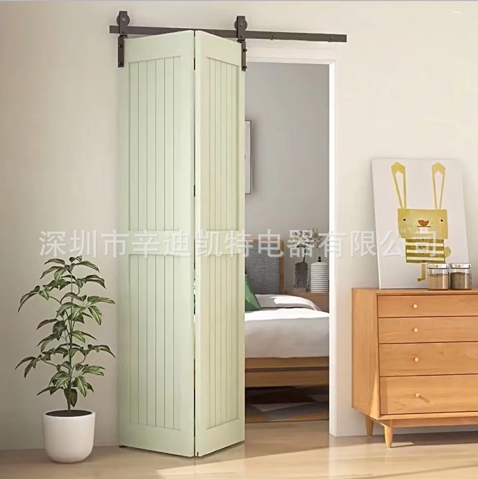 美式摺疊門吊軌推拉門靜音碳鋼滑軌軌道木移門五金配件