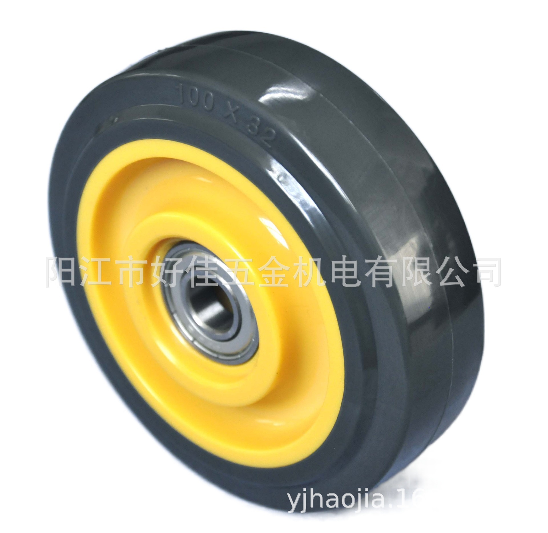 源头工厂直供100X32mm中型静音双轴承聚氨酯PU脚轮