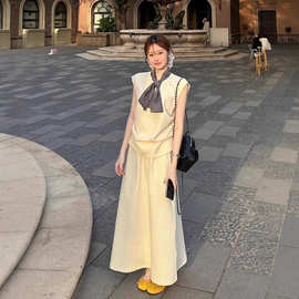 依号家 韩系穿搭套装夏季新款松弛感上衣半身裙两件套日韩休闲