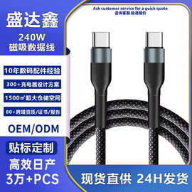 跨境新款typec磁吸数据线 240W手机平板快充线适用苹果快充充电线