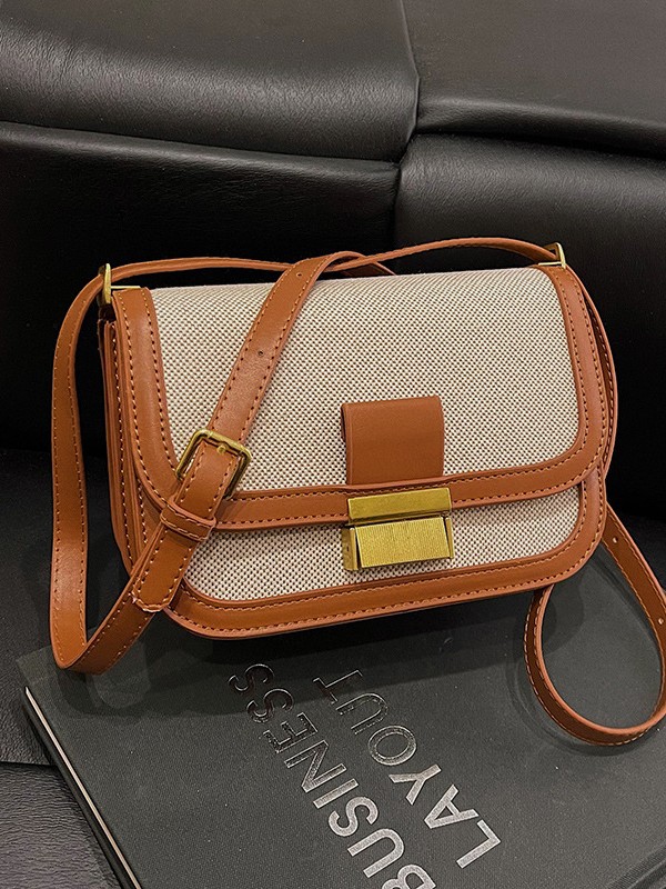 Diseño de nicho lino costuras pequeño bolso cuadrado femenino 2025 transfronterizo nuevo estilo moda retro textura bolso de mensajero