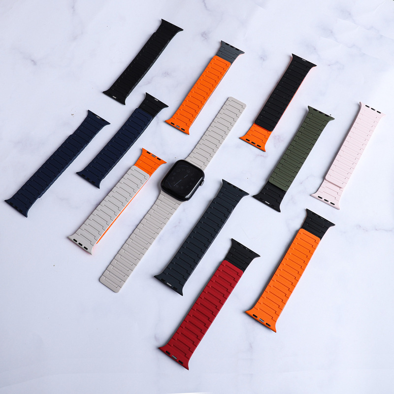Suitable for Apple Watch Straps, Magnetic Silicone Apple Watch 1109 Generation Baojili Watch Strap, Cross-Border Hot Item