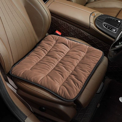 Seat cushion, seat cover universal four seasons breathable butt cushion - thickened-down-square-cushion-coffee-color