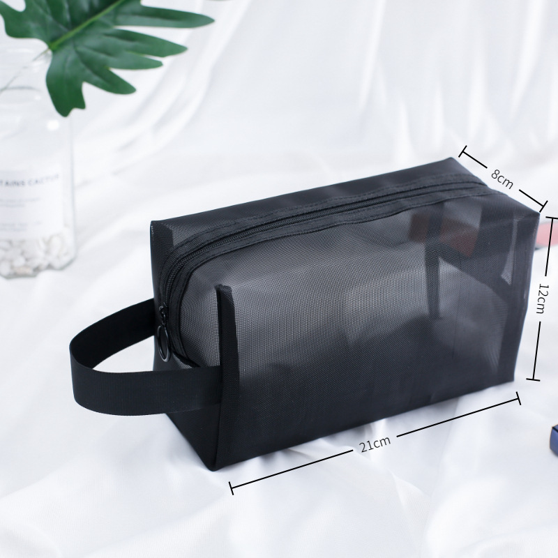 Bolsa de almacenamiento de malla transparente, bolsa de aseo portátil de viaje, bolsa organizadora de artículos diversos de malla de nailon, entrega directa del fabricante. image 13