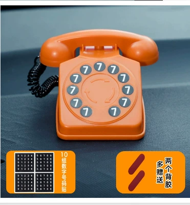 Temporary Parking Number Plate, Car-Mounted Phone Number Sign, Creative Mobile Phone Number Display for Car, Phone Number Sign for Car Seat, Phone Number Plate Decoration (Nömrəli dayanma kartı) - light-luxury-retro-temporary-parking-number-plate-orange