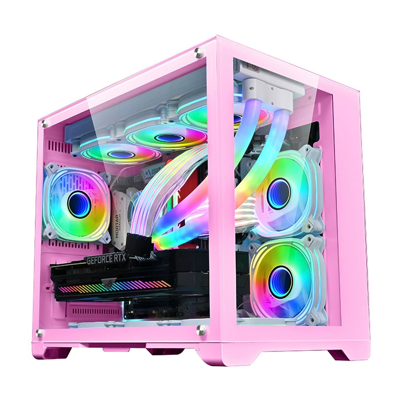 Корпус игрового ПК Seaside Mini/MATX со стеклянной боковой стенкой, водяное охлаждение 360 мм готово, компактный