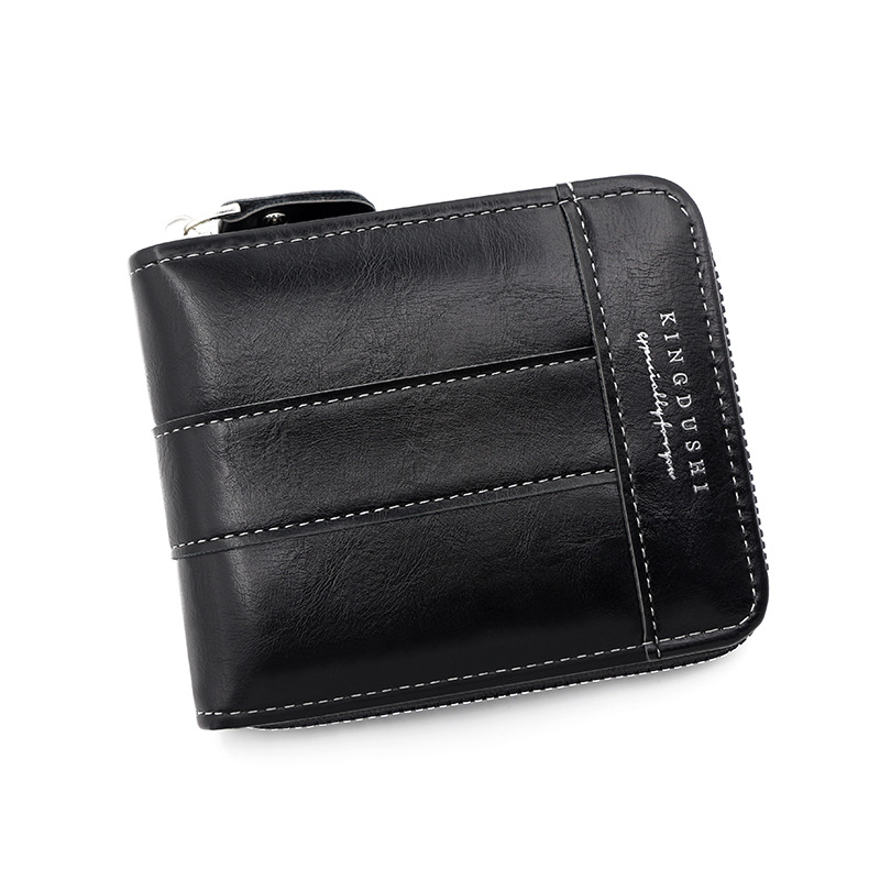 Europa y América retro hombre corto bolso de brazaleta de gran capacidad multi-tarjeta bisagra bolso de tarjetas de hombre bolso de cambio