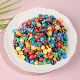 仿真食玩M奇趣彩虹豆软陶切片儿童手工DIY发夹手机壳饰品配件批发