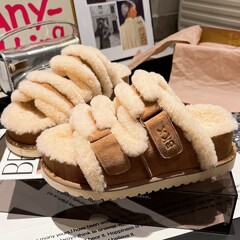 软毛版~厚底松糕小个子6cm增高毛毛鞋拖鞋休闲外穿百搭勃肯鞋女鞋