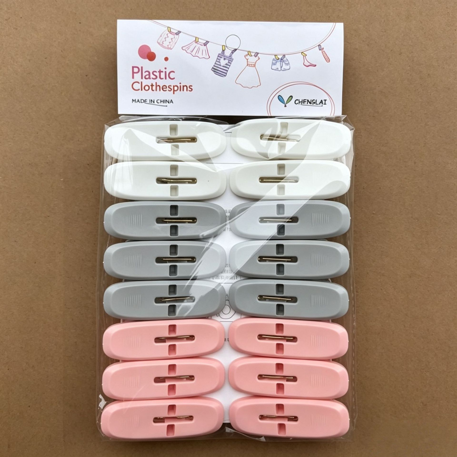 Clips de plástico de clase 18-2 Clips de plástico para el hogar Clips de secado de ropa 16 pinzas de secado a prueba de viento multiusos y sin marcas