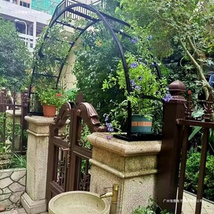 Wrought Iron Arch Flower Stand Half Arch Climbing Frame Courtyard Villa Gate Pillar Climbing Bracket Door Head Climbing Frame
