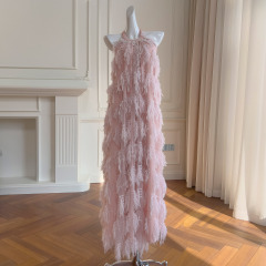 女性服ワンピース夏の優雅でロマンチックなスカートのスカートの洋風のフリンジの夏服の王女のスカートのフランスの69068