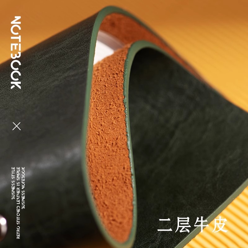 A5 レトロ牛革ビジネスノートブック卸売バックルオフィスレザーバインダーメモ帳カスタマイズ