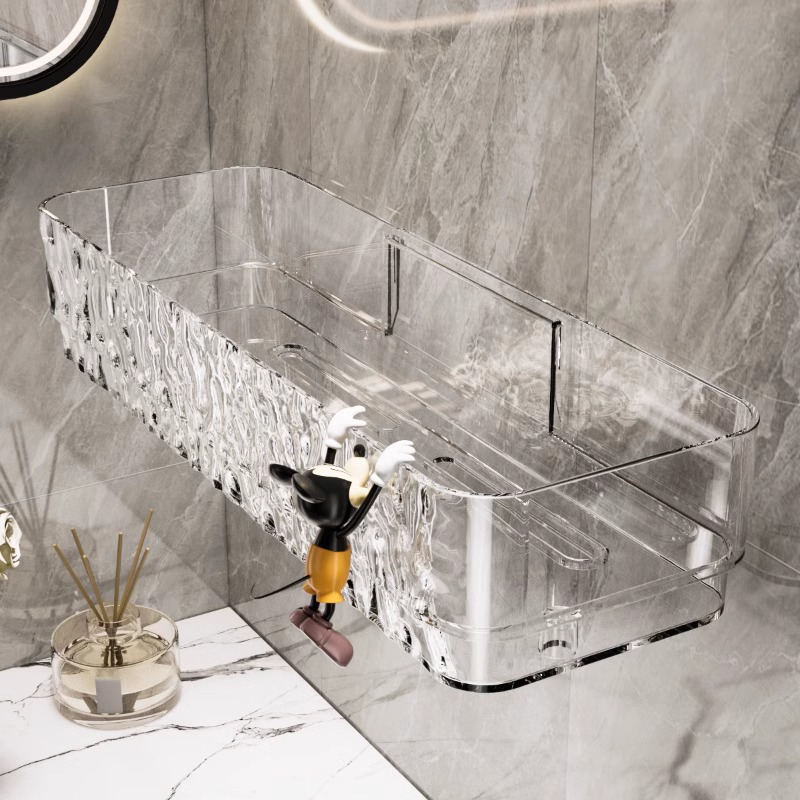 Bathroom Storage Rack Triangle Toilet Toilet Washing and Washing Table Cosmetics Hole-free Wall Hanging Storage Box