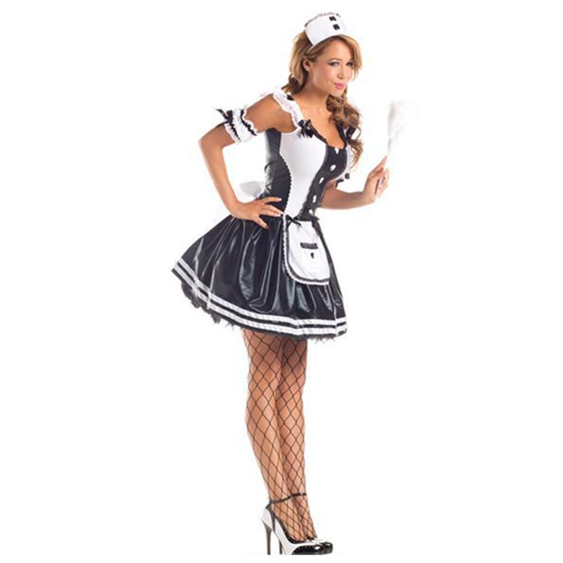 7556# sexy Halloween French manor maid play uniform European and American game sexy lingerie