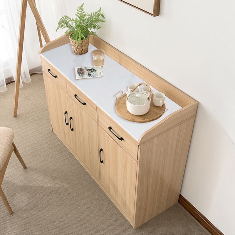 Moderno simple armario de comedor casero de almacenamiento de cocina armario de té de madera clara con cajón fábrica al por mayor