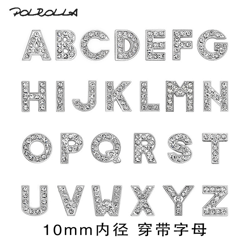 10mm White Diamond Letter Alloy Rhinestone English Letter diy Wristband Pet Collar Key Ring Jewelry Accessories 10mm White Diamond Letter Alloy Rhinestone English Letter diy Wristband Pet Collar Key Ring Jewelry Accessories