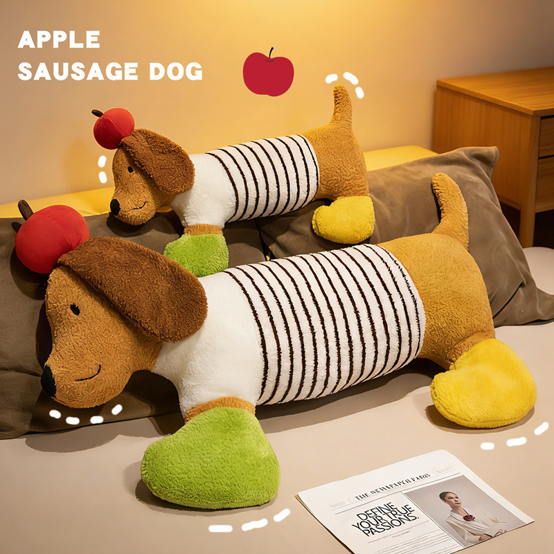Cartoon Apple Dachshund Dog Pillow Plush Toy Long Pillow Dog Doll for Girls Sleeping Leg-Cuddle Large Pillow Cartoon Apple Dachshund Dog Pillow Plush Toy Long Pillow Dog Doll for Girls Sleeping Leg-Cuddle Large Pillow