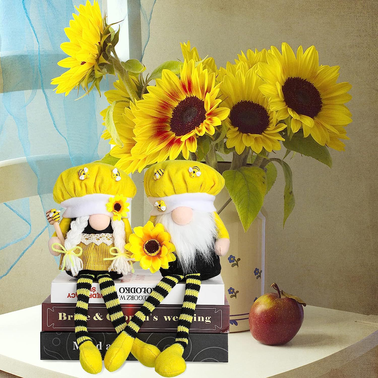 Amazon nueva abeja día decoración regalo abeja pierna larga muñeca sin rostro decoración Festival de la abeja