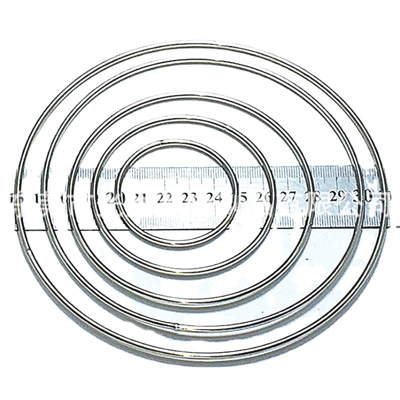 Exposición óptica accesorios anillo de hierro colector de sueños material de metal tamaños múltiples anillo grande bobina de corte de alambre