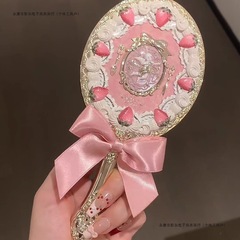 现货 花知晓镜子月光人鱼新品手持化妆镜星空蓝月光白水晶粉高档