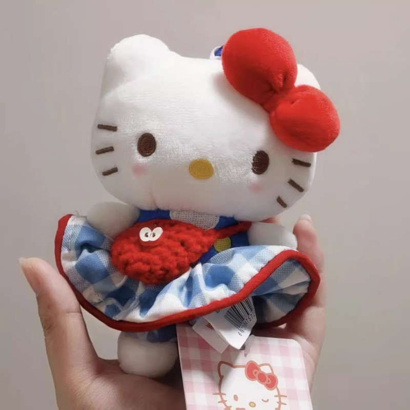 新款海盐夏天hellokitty包包挂件钥匙扣毛绒凯蒂猫小公仔玩偶礼物|undefined