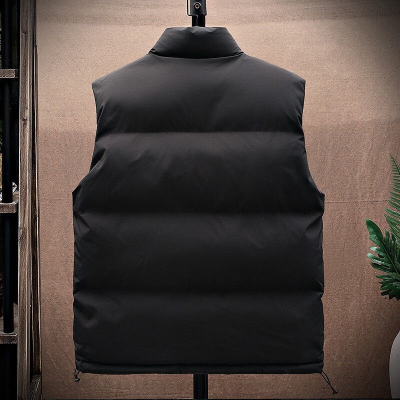 Men's autumn and winter down-filled vest, thickened, trendy, sleeveless, casual cotton vest for young men
