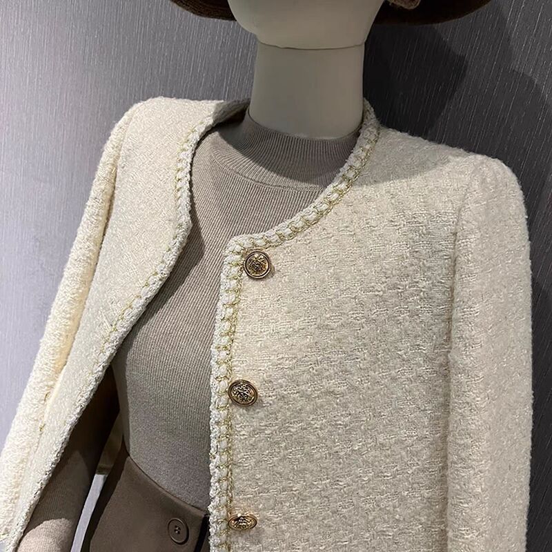 Winter Commuter Gentle Style Blazer for Women French Style Small Fragrance Style 2023 Autumn and Winter New Elegant Top