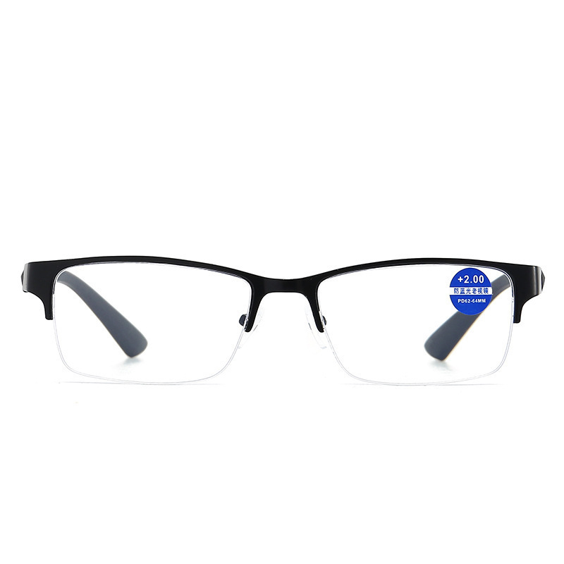 Nuevo marco de moda gafas de edad avanzada para hombres de mediana edad puede ser cómodo HD medio marco anti-luz azul gafas de edad avanzada