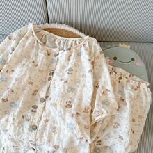 可爱鲜花狗狗带胸垫睡衣女夏季圆领舒适短袖少女家居服可外穿套装
