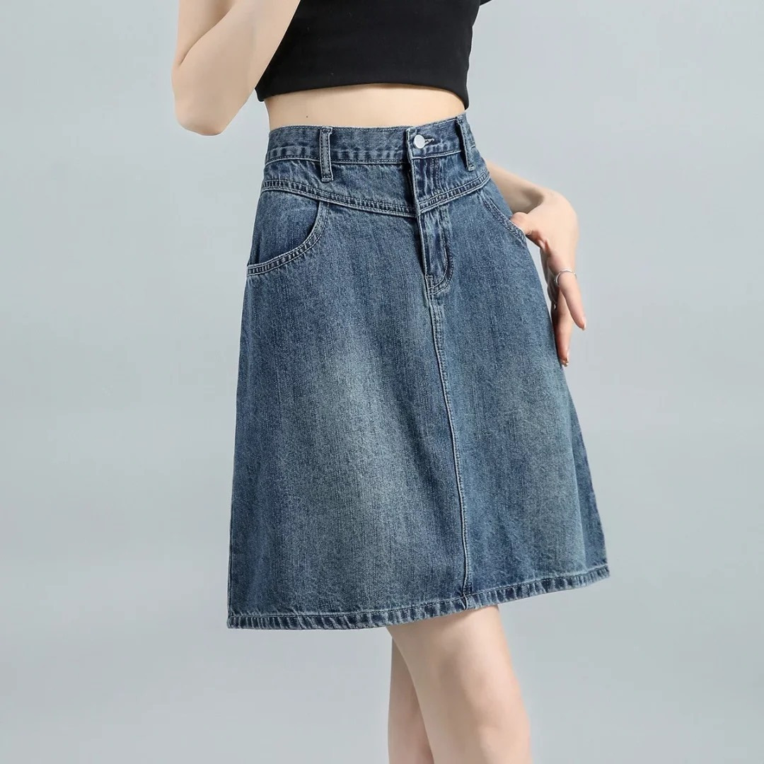 denim retro mini-skirt