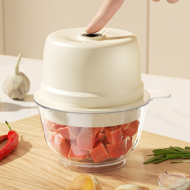 Trituradora de ajo eléctrica, trituradora de ajo, artefacto de trituración de ajo doméstico, trituradora de ajo picado a presión pequeña, mini