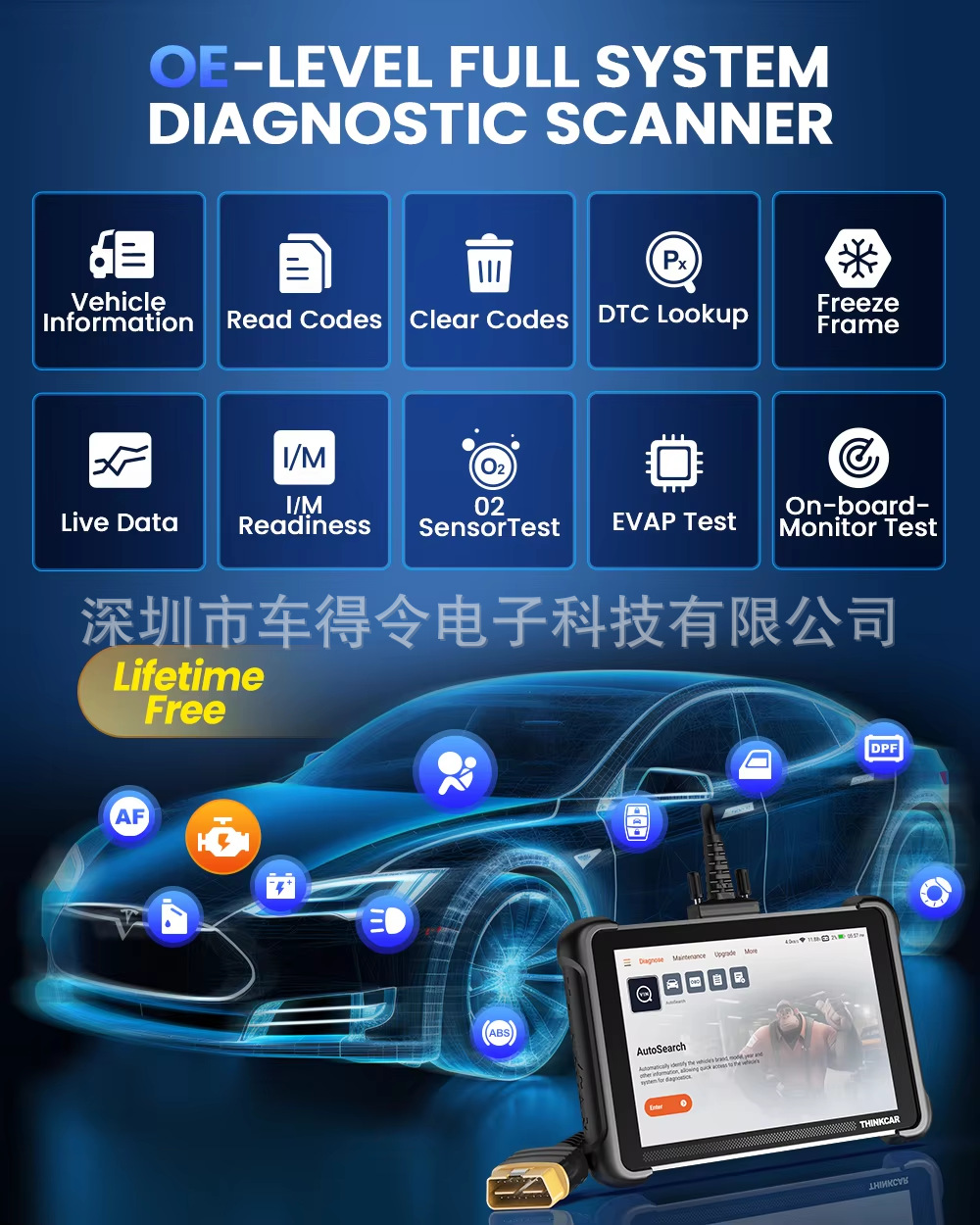 THINKCAR THINKSCAN 689 CAR OBD2 Scanner Full System Diagnostics