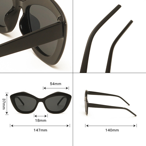 新款时尚欧美走秀方形太阳眼镜高级感ins网红同款复古跨境墨镜潮