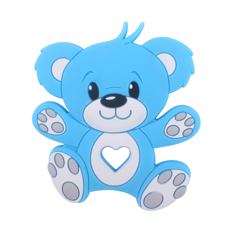 Nuevo bebé suministros dibujos animados animal oso mordedor calmante bebé creativo de silicona mordedura molar juguete