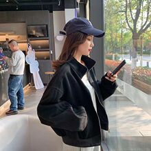 棒球服外套女春秋休闲卫衣2025年新款百搭夹克立领小个子短款外套