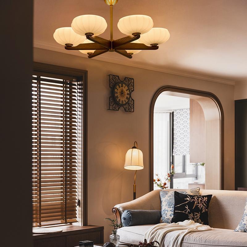 Lámpara de sala de estar medieval francesa retro lámpara principal candelabro dormitorio retro americano comedor sala de estudio lámpara de techo alto de piso bajo