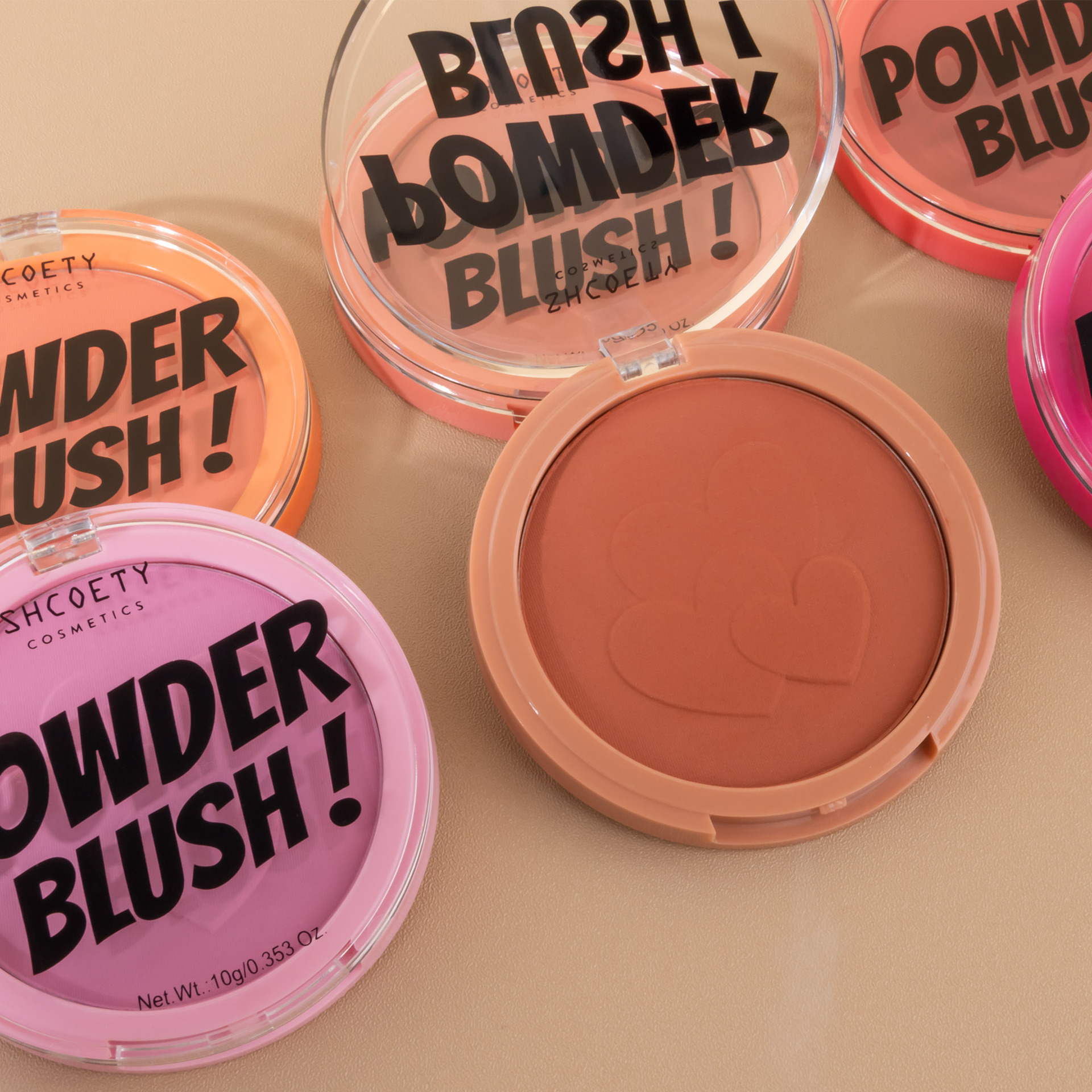 SHCOETY Cross-border Blush Powder Compact is natural and does not smudge, long-lasting complexion, matte and brightens blush palette, 6-color makeup undefined