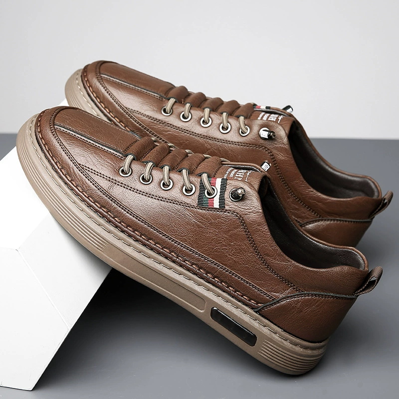 Осень 2023 г. Новая Мужская обувь из воловьей кожи, трансграничная мягкая подошва, трендовая универсальная повседневная обувь, кожаная обувь, мужская оптовая продажа