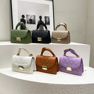 Universal fashionable one-shoulder bag with diamond pattern, trend of season, high-end